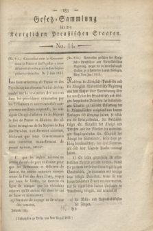 Gesetz-Sammlung für die Königlichen Preußischen Staaten. 1823, No. 14 (7 August)
