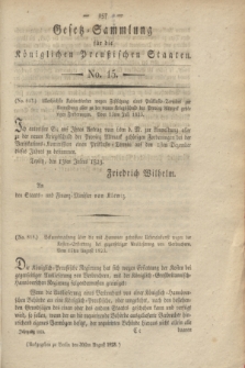 Gesetz-Sammlung für die Königlichen Preußischen Staaten. 1823, No. 15 (30 August)