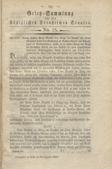 Gesetz-Sammlung für die Königlichen Preußischen Staaten. 1823, No. 18 (9 Dezember)