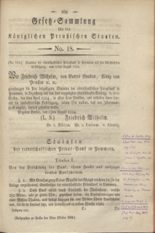 Gesetz-Sammlung für die Königlichen Preußischen Staaten. 1824, No. 18 (18 October)