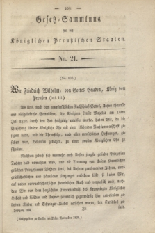 Gesetz-Sammlung für die Königlichen Preußischen Staaten. 1824, No. 21 (27 November)