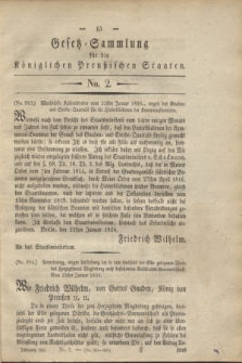 Gesetz-Sammlung für die Königlichen Preußischen Staaten. 1826, No. 2 (20 Februar)