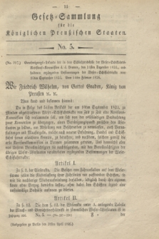 Gesetz-Sammlung für die Königlichen Preußischen Staaten. 1826, No. 5 (28 April)
