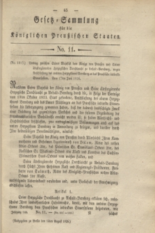 Gesetz-Sammlung für die Königlichen Preußischen Staaten. 1826, No. 11 (14 August)