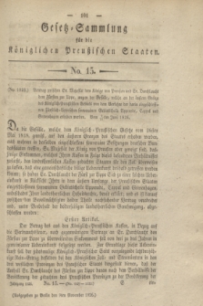 Gesetz-Sammlung für die Königlichen Preußischen Staaten. 1826, No. 15 (9 November)