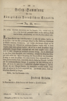 Gesetz-Sammlung für die Königlichen Preußischen Staaten. 1826, No. 16 (12 Dezember)