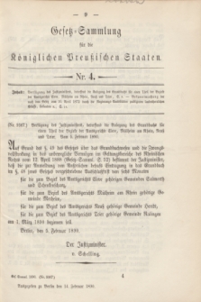 Gesetz-Sammlung für die Königlichen Preußischen Staaten. 1890, Nr. 4 (14 Februar)