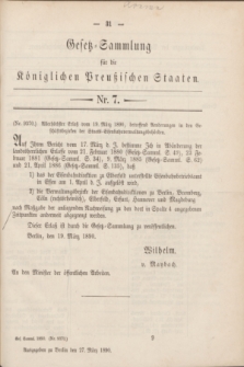 Gesetz-Sammlung für die Königlichen Preußischen Staaten. 1890, Nr. 7 (27 März)