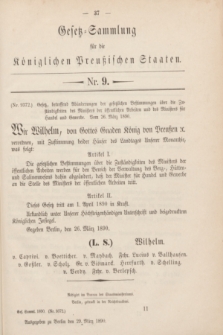 Gesetz-Sammlung für die Königlichen Preußischen Staaten. 1890, Nr. 9 (29 März)