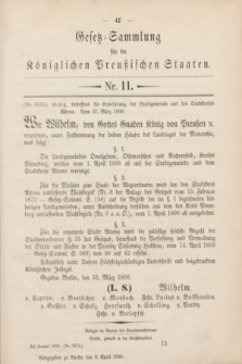 Gesetz-Sammlung für die Königlichen Preußischen Staaten. 1890, Nr. 11 (8 April)