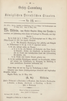 Gesetz-Sammlung für die Königlichen Preußischen Staaten. 1890, Nr. 12 (10 April)
