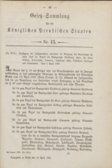 Gesetz-Sammlung für die Königlichen Preußischen Staaten. 1890, Nr. 13 (16 April)