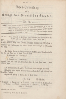 Gesetz-Sammlung für die Königlichen Preußischen Staaten. 1890, Nr. 14 (25 April)