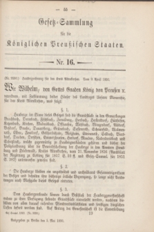 Gesetz-Sammlung für die Königlichen Preußischen Staaten. 1890, Nr. 16 (5 Mai)
