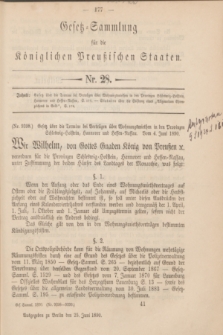 Gesetz-Sammlung für die Königlichen Preußischen Staaten. 1890, Nr. 28 (25 Juni)