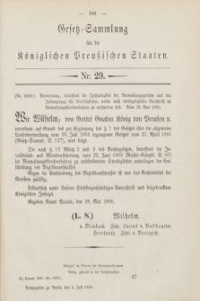 Gesetz-Sammlung für die Königlichen Preußischen Staaten. 1890, Nr. 29 (5 Juli)
