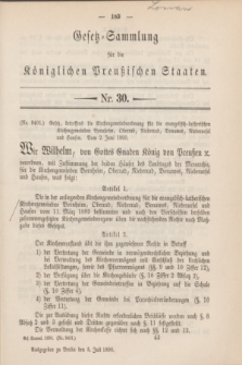 Gesetz-Sammlung für die Königlichen Preußischen Staaten. 1890, Nr. 30 (5 Juli)