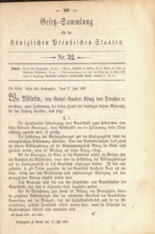 Gesetz-Sammlung für die Königlichen Preußischen Staaten. 1890, Nr. 32 (14 Juli)