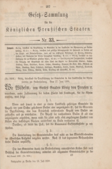 Gesetz-Sammlung für die Königlichen Preußischen Staaten. 1890, Nr. 33 (18 Juli)