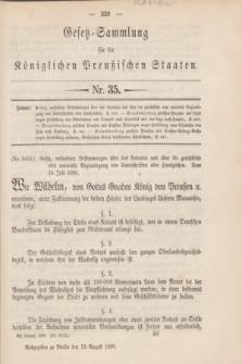 Gesetz-Sammlung für die Königlichen Preußischen Staaten. 1890, Nr. 35 (19 August)