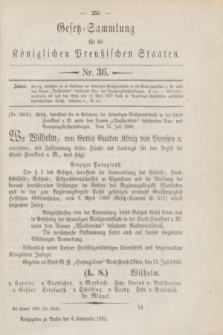 Gesetz-Sammlung für die Königlichen Preußischen Staaten. 1890, Nr. 36 (6 September)