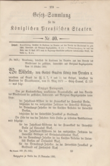 Gesetz-Sammlung für die Königlichen Preußischen Staaten. 1890, Nr. 40 (13 November)