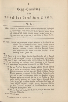 Gesetz-Sammlung für die Königlichen Preußischen Staaten. 1891, Nr. 2 (2 Februar)