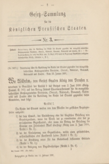Gesetz-Sammlung für die Königlichen Preußischen Staaten. 1891, Nr. 3 (14 Februar)