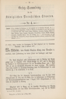 Gesetz-Sammlung für die Königlichen Preußischen Staaten. 1891, Nr. 4 (4 März)