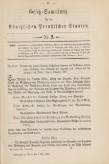 Gesetz-Sammlung für die Königlichen Preußischen Staaten. 1891, Nr. 9 (5 Mai)