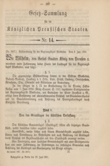 Gesetz-Sammlung für die Königlichen Preußischen Staaten. 1891, Nr. 14 (23 Juni)