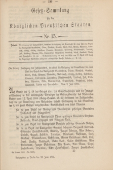 Gesetz-Sammlung für die Königlichen Preußischen Staaten. 1891, Nr. 15 (23 Juni)