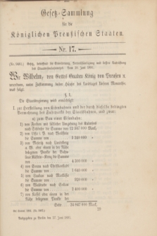 Gesetz-Sammlung für die Königlichen Preußischen Staaten. 1891, Nr. 17 (27 Juni)