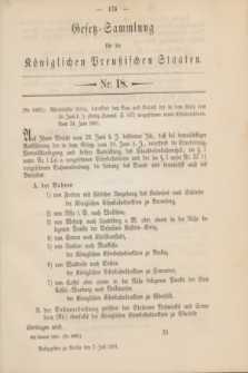 Gesetz-Sammlung für die Königlichen Preußischen Staaten. 1891, Nr. 18 (2 Juli)