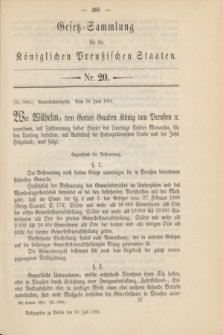 Gesetz-Sammlung für die Königlichen Preußischen Staaten. 1891, Nr. 20 (10 Juli)