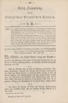 Gesetz-Sammlung für die Königlichen Preußischen Staaten. 1891, Nr. 25 (31 Juli)