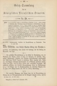 Gesetz-Sammlung für die Königlichen Preußischen Staaten. 1891, Nr. 28 (8 September)