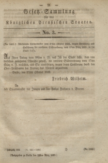 Gesetz-Sammlung für die Königlichen Preußischen Staaten. 1833, No. 3 (22 März)