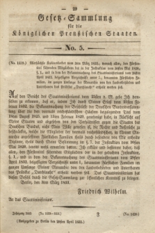 Gesetz-Sammlung für die Königlichen Preußischen Staaten. 1833, No. 5 (29 April)