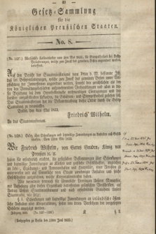 Gesetz-Sammlung für die Königlichen Preußischen Staaten. 1833, No. 8 (15 Juni)