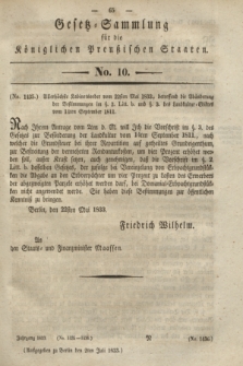 Gesetz-Sammlung für die Königlichen Preußischen Staaten. 1833, No. 10 (2 Juli)