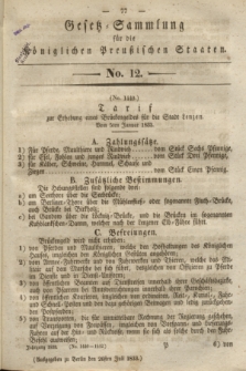 Gesetz-Sammlung für die Königlichen Preußischen Staaten. 1833, No. 12 (26 Juli)