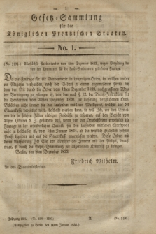 Gesetz-Sammlung für die Königlichen Preußischen Staaten. 1834, No. 1 (16 Januar)