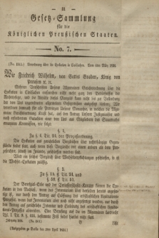 Gesetz-Sammlung für die Königlichen Preußischen Staaten. 1834, No. 7 (3 April) + wkładka