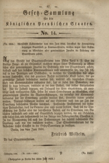 Gesetz-Sammlung für die Königlichen Preußischen Staaten. 1834, No. 14 (18 Juli)