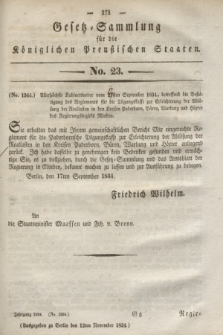 Gesetz-Sammlung für die Königlichen Preußischen Staaten. 1834, No. 23 (12 November)