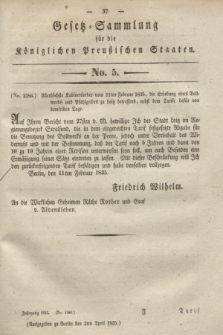 Gesetz-Sammlung für die Königlichen Preußischen Staaten. 1835, No. 5 (3 April)
