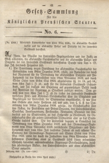 Gesetz-Sammlung für die Königlichen Preußischen Staaten. 1835, No. 6 (18 April)