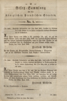 Gesetz-Sammlung für die Königlichen Preußischen Staaten. 1835, No. 8 (12 Mai) + wkładka