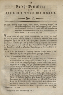 Gesetz-Sammlung für die Königlichen Preußischen Staaten. 1835, No. 17 (8 August)